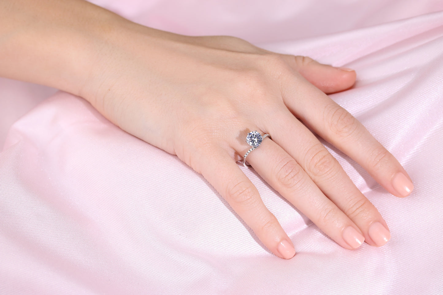 Sterling Silver Promise Ring with Simulated Diamond