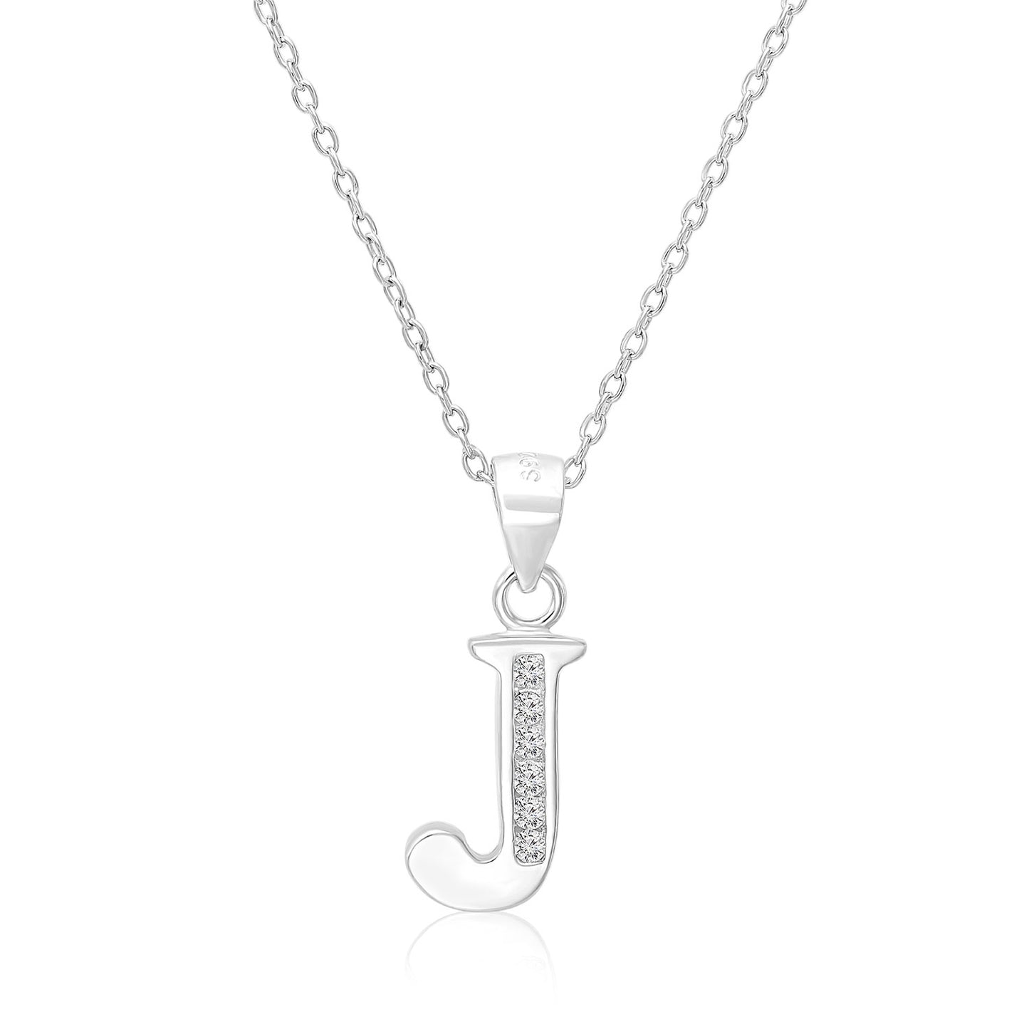 Sterling Silver Initial Charm Necklace, All Letters
