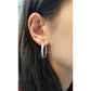 Sterling Silver Glitter Finish Hoop Earrings