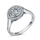 Sterling Silver Round CZ Halo Ring