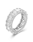 CZ Eternity Ring with Baguettes, Gold Plated in Sterling Silver