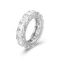Sterling Silver Eternity Ring with Square Stones, Gold Plated