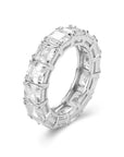 CZ Eternity Ring with Square Stones, Gold Plated in Sterling Silver