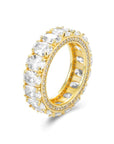 Sterling Silver Eternity Ring with Oval Stones, Gold Plated