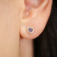 14k Yellow Gold Birthstone Halo Heart Stud Earrings