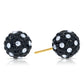 14k Yellow Gold Black Sparkle Ball Studs