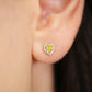 14k Yellow Gold Birthstone Halo Heart Stud Earrings