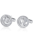 Sterling Silver Ying and Yang Style Cuff-Links