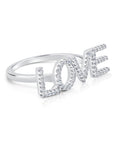 CZ LOVE Ring in Sterling Silver