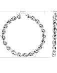 Twisted Round Hoop Earrings in Sterling Silver