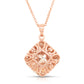 Sterling Silver Diamond Charm Necklace, Rose Gold Plated