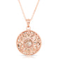 Sterling Silver Round Pendant Necklace, Rose Gold Plated