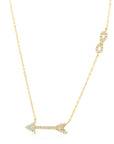 14k Yellow Gold Arrow and Infinity Necklace