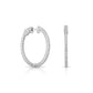 14k White Gold Diamond Hoop Earrings, 0.80 carats