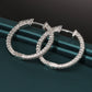 14k White Gold Diamond Hoop Earrings, 0.65 carats