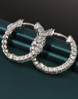 14k White Gold Diamond Hoop Earrings, 0.57 carats