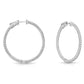 14k White Gold Diamond Hoop Earrings, 1.55 carats