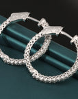 14k White Gold Diamond Hoop Earrings, 1.02 carats