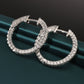 14k White Gold Diamond Hoop Earrings, 0.52 carats