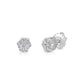 14K White Gold Diamond Cluster Stud Earring with Screw-Back, 0.25 carats