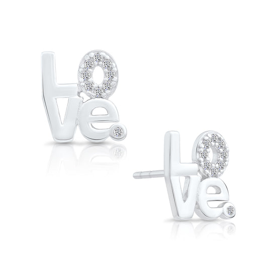 Sterling Silver LOVE Stud Earrings