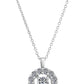 Sterling Silver Round Solitaire Halo Charm Necklace