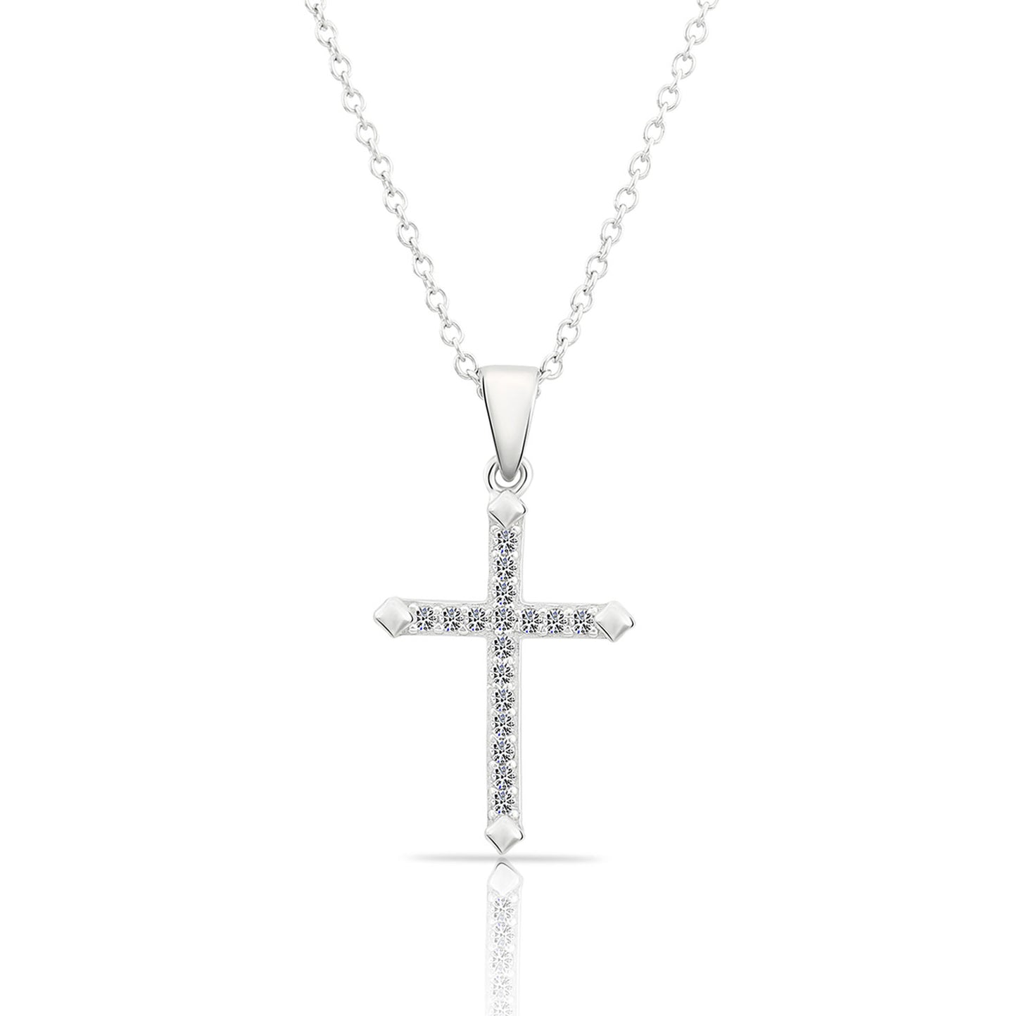 Cross Charm Necklace in Sterling Silver