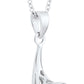 Tilo Jewelry Sterling Silver Halo Cubic Zirconia Horn Pendant Necklace