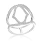 Double Band Crossover Open Ring in Sterling Silver