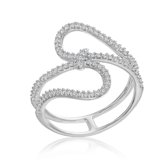 Infinity Crossover Open Ring in Sterling Silver