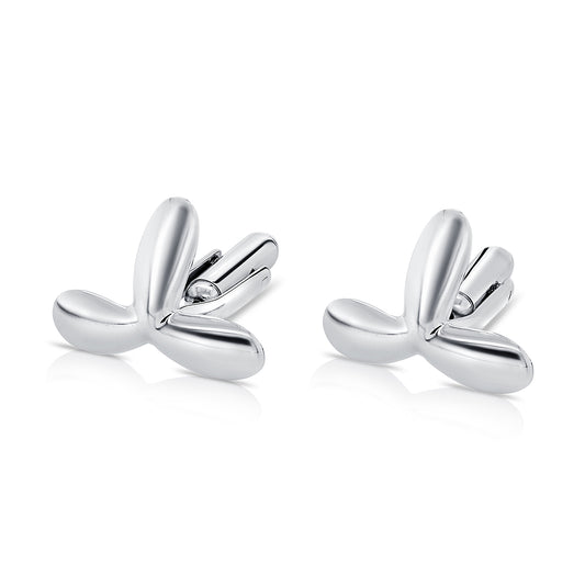 Sterling Silver Leaf Style Cuff-Links