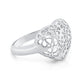Filigree Floral Heart Ring In Sterling Silver