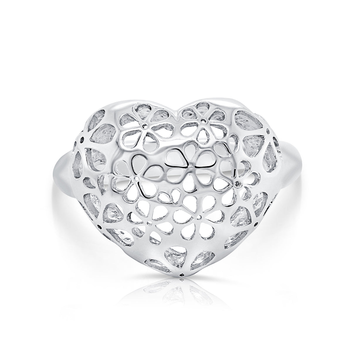 Filigree Heart Rings Filigree Floral Heart Ring in Sterling Silver – Tilo Jewelry®