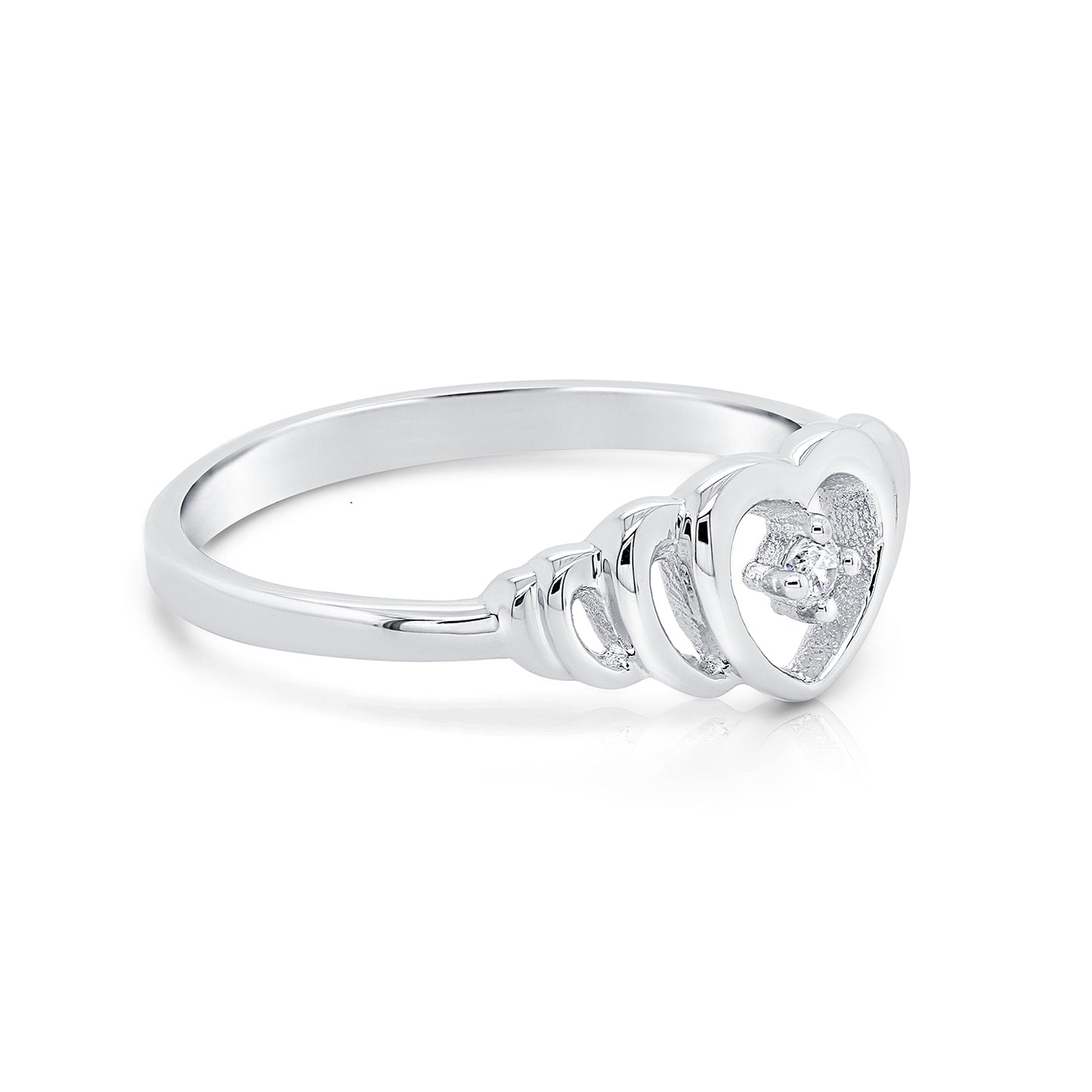 Sterling Silver Open Heart Ring