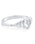 CZ Open Heart Ring in Sterling Silver