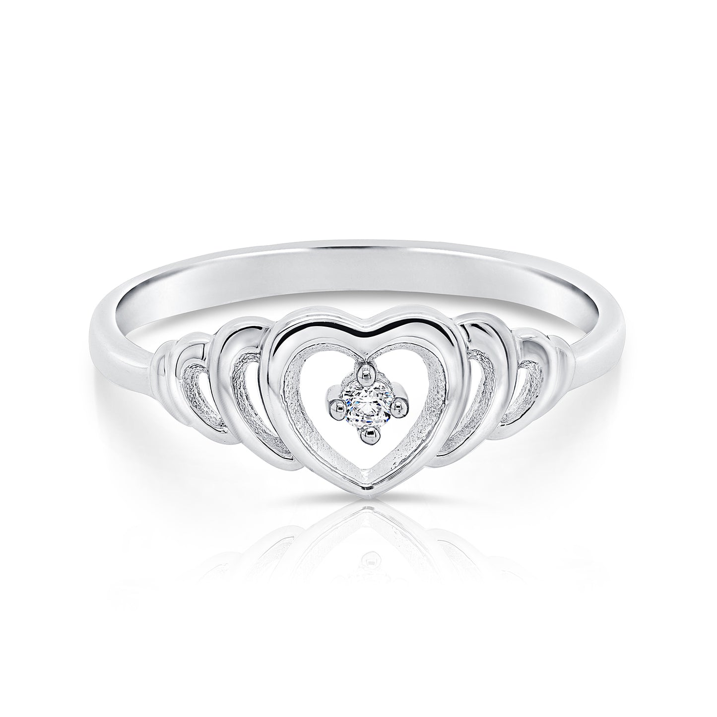 Sterling Silver Open Heart Ring
