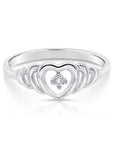 CZ Open Heart Ring in Sterling Silver