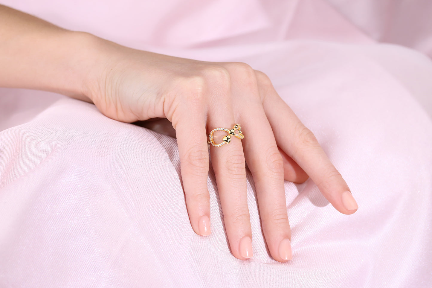 Infinity Triple Heart Ring in Sterling Silver