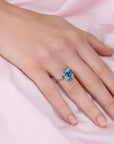 CZ Birthstone Ring, 4 colors in Sterling Silver