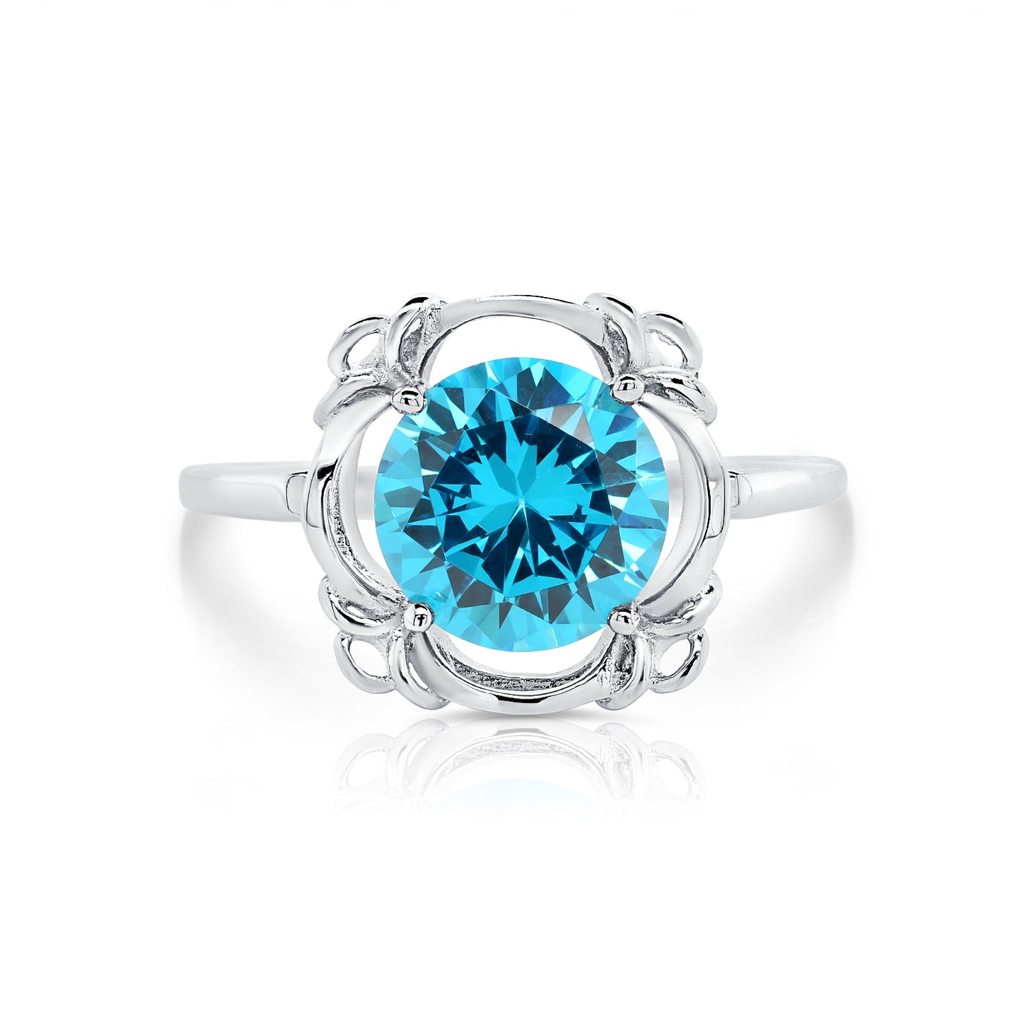 Sterling Silver Birthstone Ring, 4 colors