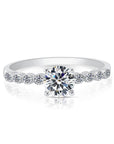 CZ Thin Band Engagement Ring in Sterling Silver