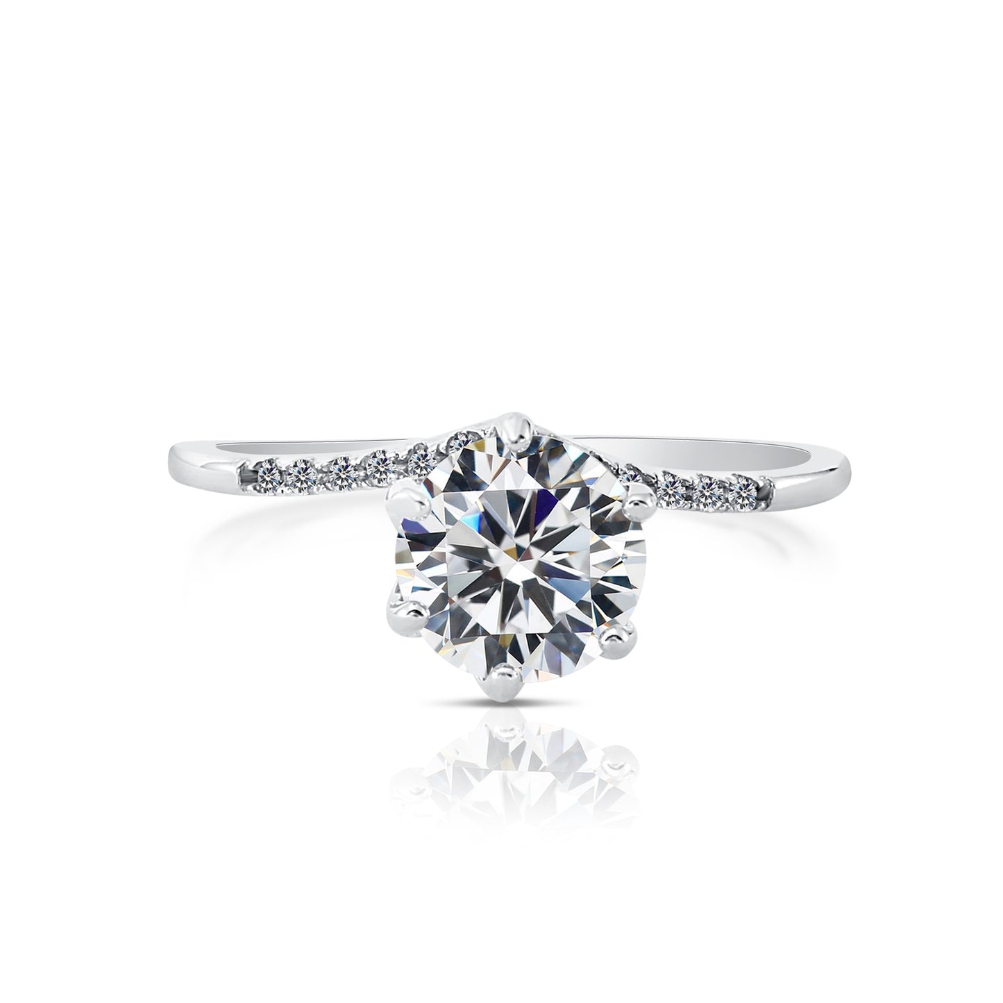 Sterling Silver Promise Ring with Simulated Diamond