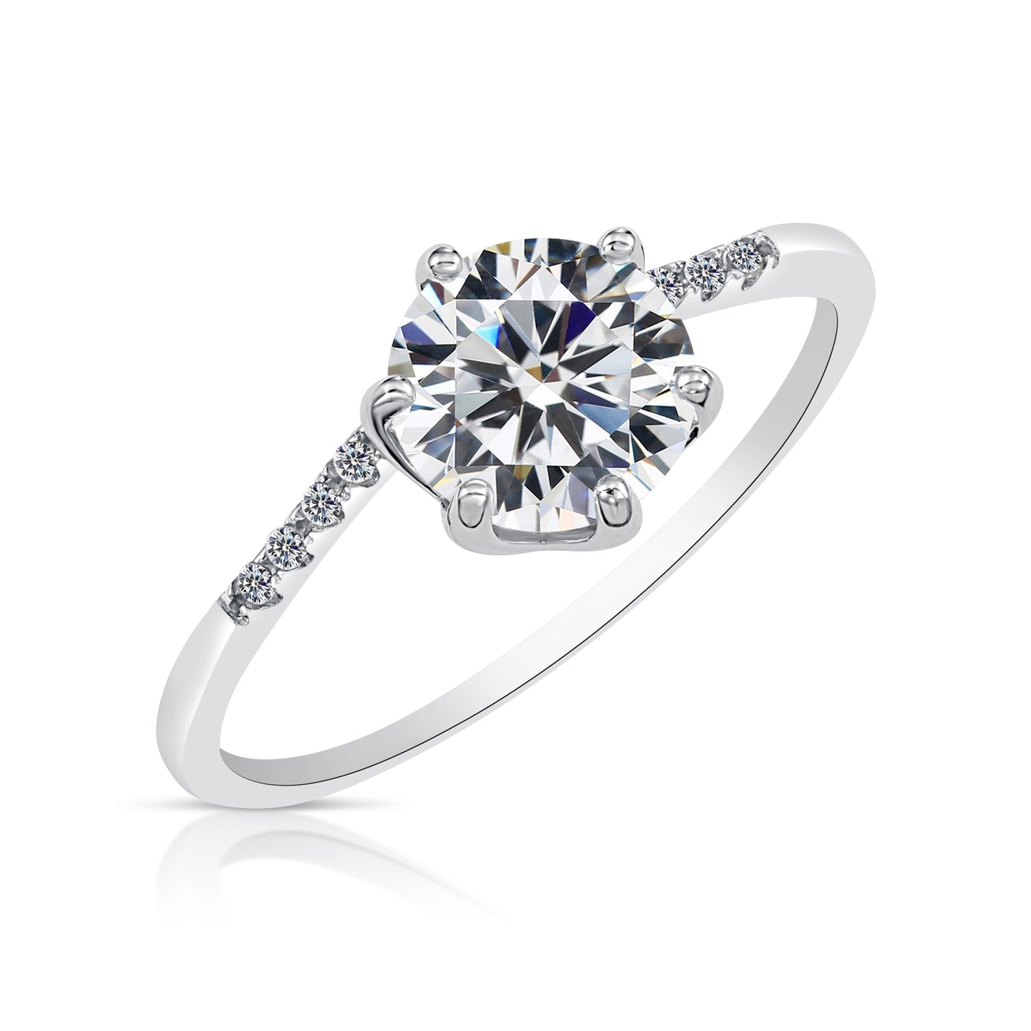 Sterling Silver Promise Ring with Simulated Diamond