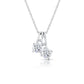 Sterling Silver Cherries Charm Necklace with Simulated Diamond Cz