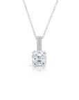 Big Zirconia Charm Necklace In Sterling Silver