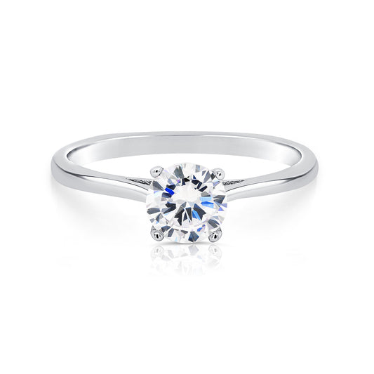 Sterling Silver Solitaire Engagement Ring