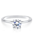 CZ Solitaire Engagement Ring in Sterling Silver