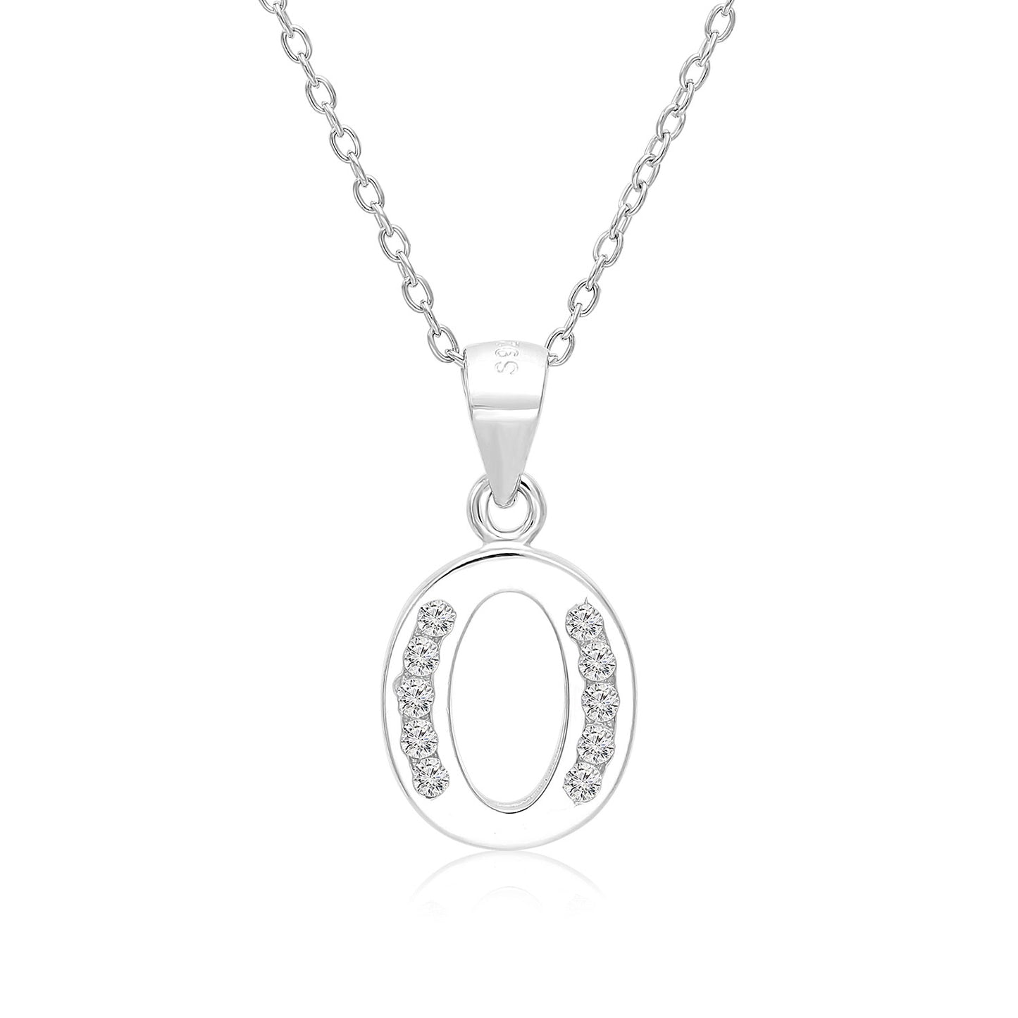 Sterling Silver Initial Charm Necklace, All Letters