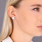 Big Pearl Flower Stud Earrings in Sterling Silver