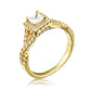 Sterling Silver Princess Engagement Ring Set, Gold Plated
